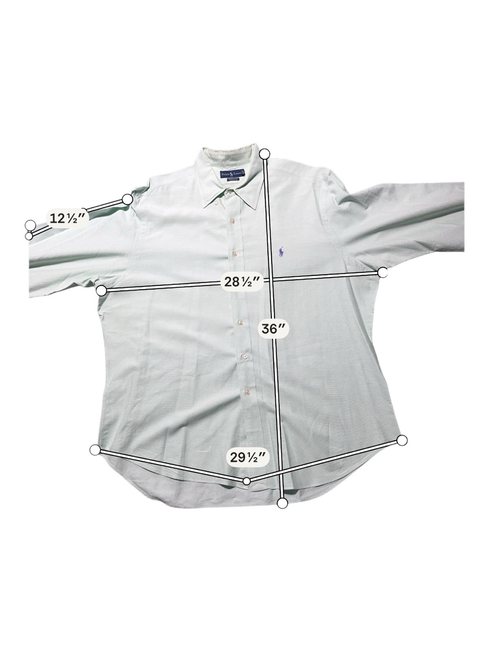 LOT OF 3 Ralph Lauren 17.5 Men's Long Sleeve Oxford Button-Down Shirts Classic - Picture 8 of 16